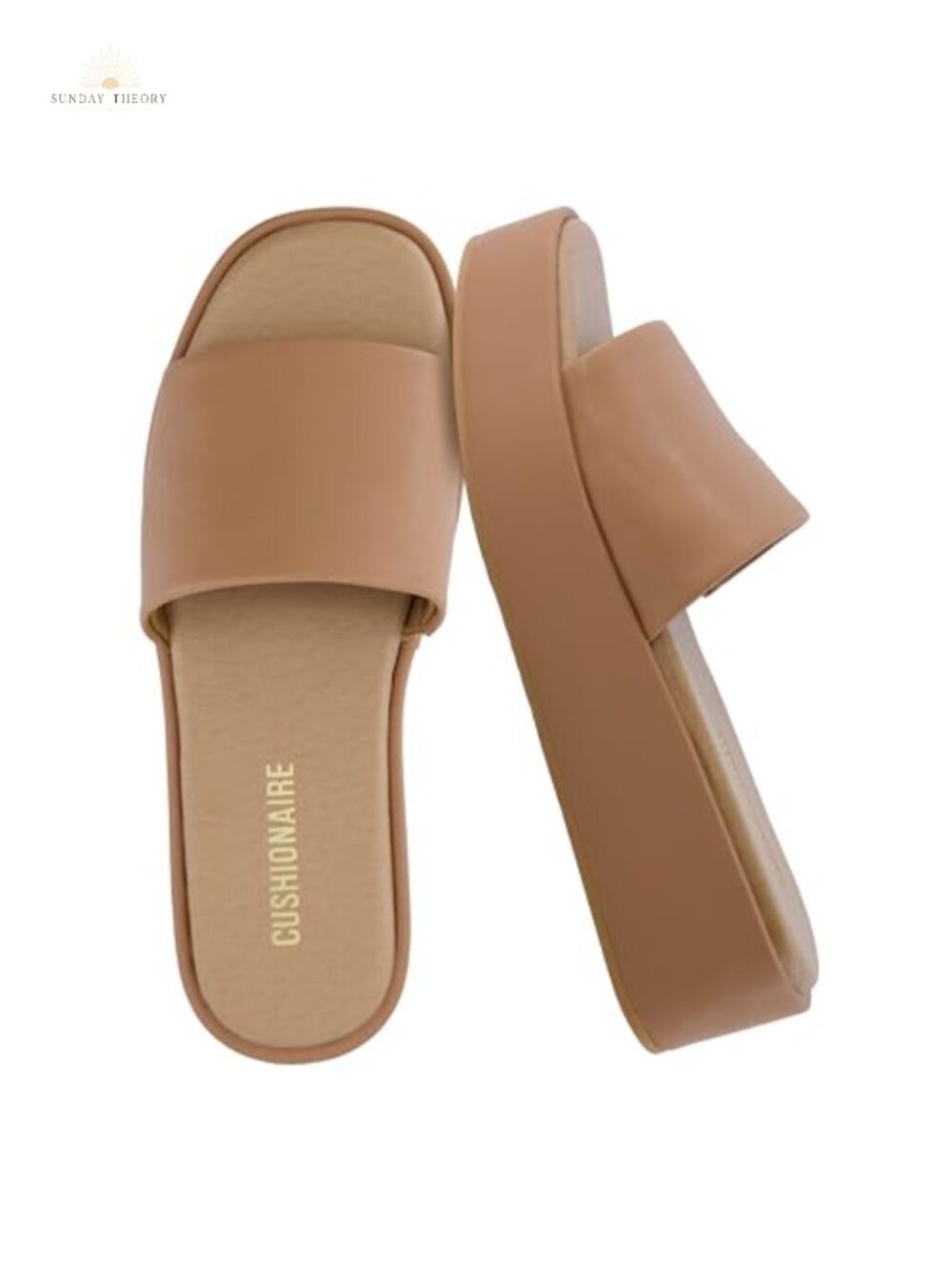 CUSHIONAIRE Women's Kudos Platform Slide Sandals Wide Fit Vegan